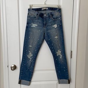 Joe’s Jeans Mid Rise Straight Ankle with Pearls